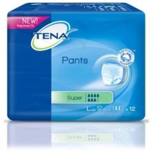 ABSORB INC ORINA LIGERA TENA PANTS SUPER TALLA GRANDE 12 UNIDADES