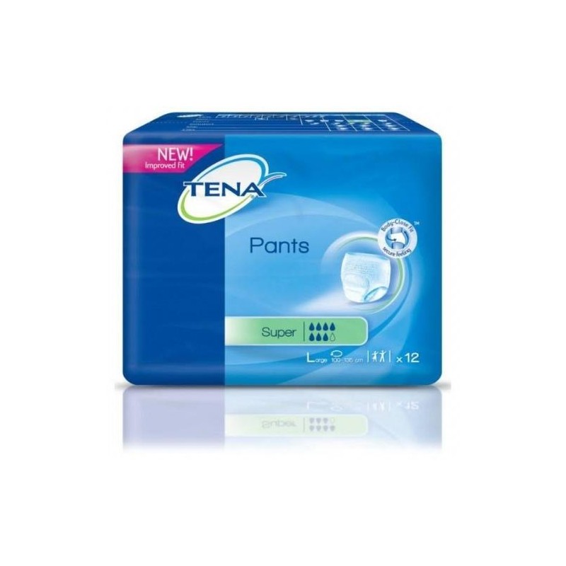 ABSORB INC ORINA LIGERA TENA PANTS SUPER TALLA GRANDE 12 UNIDADES