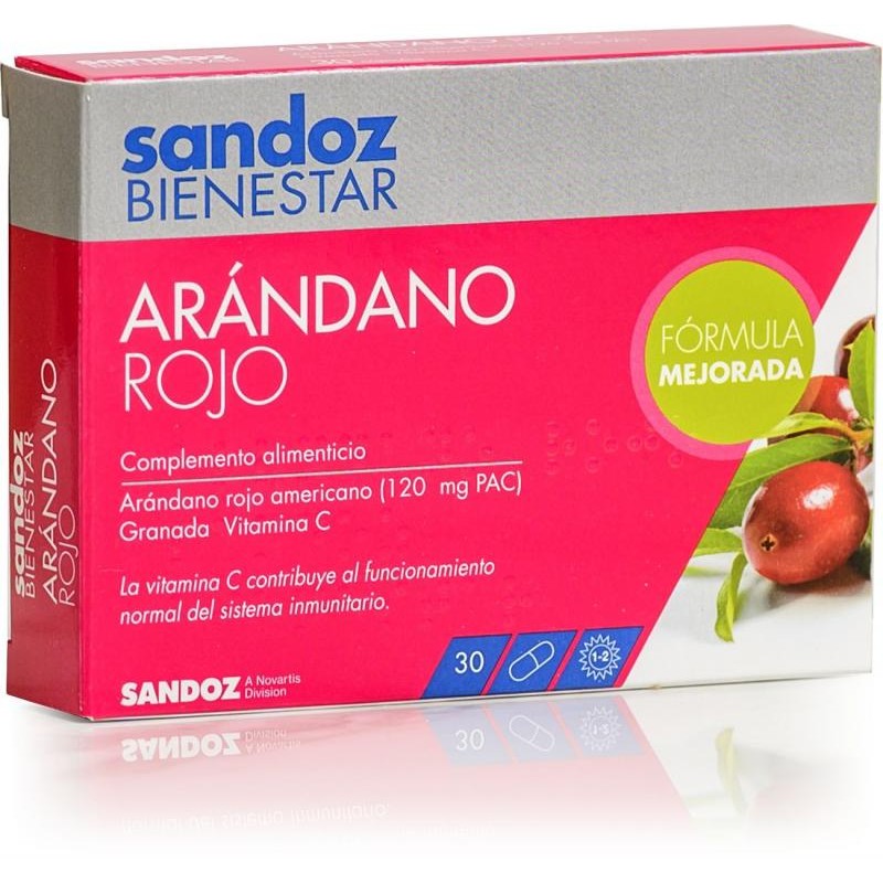SANDOZ BIENESTAR ARANDANO ROJO CRANBERRY 30 CAPSULAS