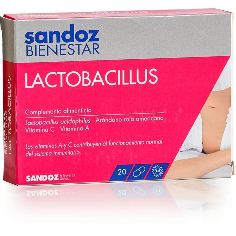 SANDOZ BIENESTAR LACTOBACILLUS 20 CAPSULAS