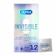 DUREX INVISIBLE EXTRA FINO EXTRA LUBRICADO 12 UNIDADES