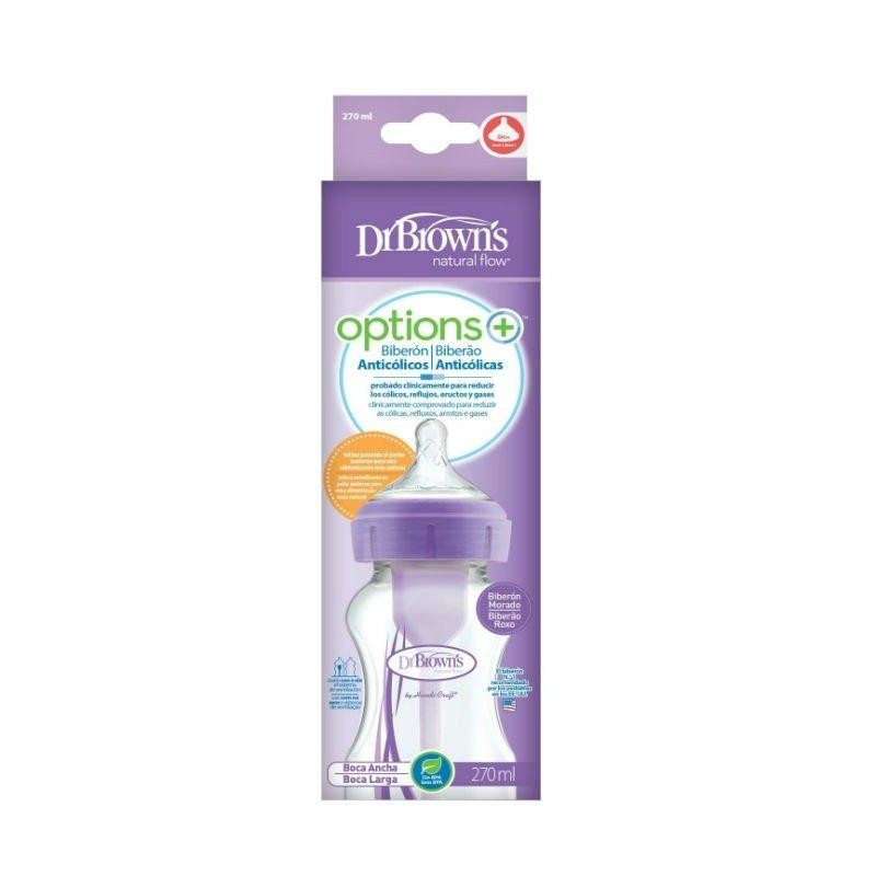 DR BROWNS OPTIONS+ BIBERON BOCA ANCHA MORADO 270 ML
