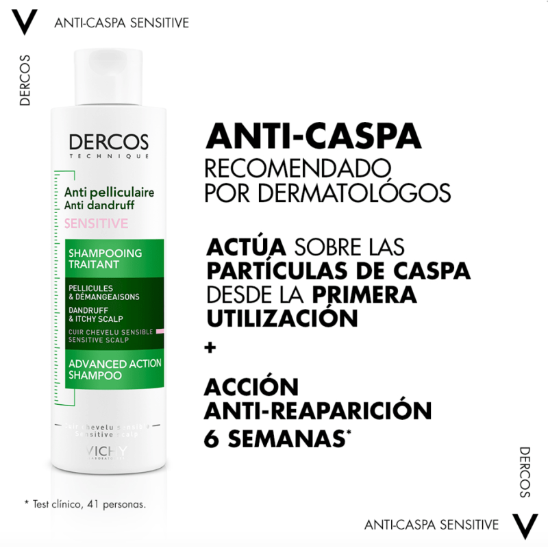 DERCOS TECHNIQUE CHAMPU ANTICASPA SENSIBLE 200 ML