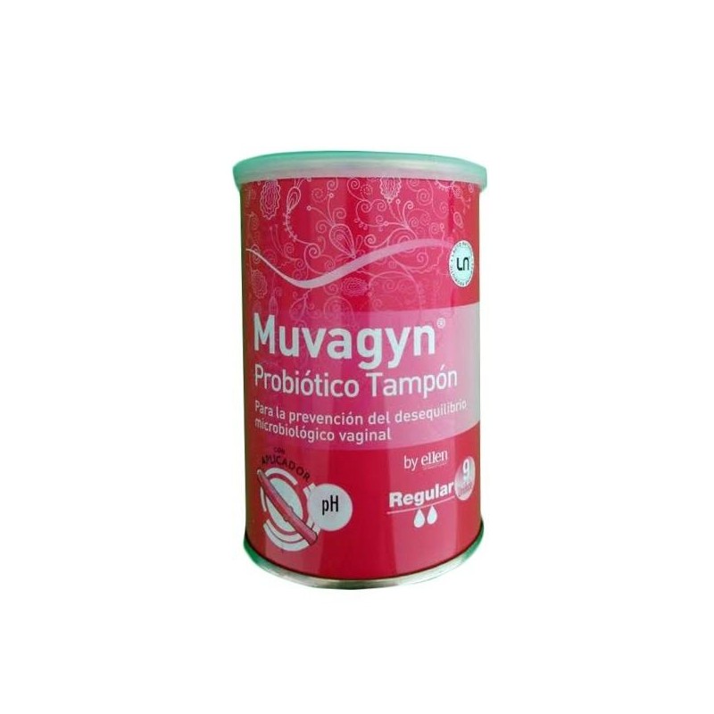 MUVAGYN PROBIOTICO TAMPON  VAGINAL REGULAR 9 UNIDADES