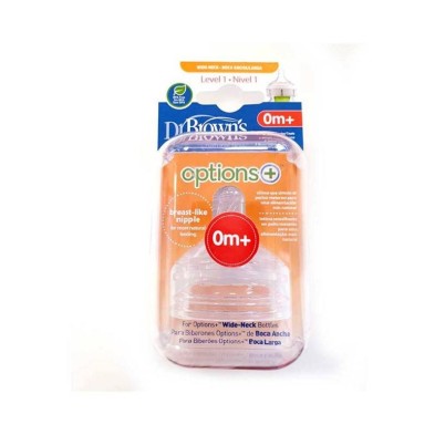 DR. BROWNS OPTIONS PLUS TETINA SILICONA BOCA ANCHA RECIÉN NACIDO NIVEL 1 2UNDS
