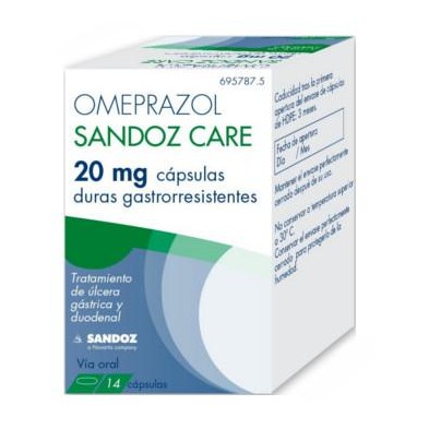 OMEPRAZOL SANDOZ CARE 20  14 CAPSULAS