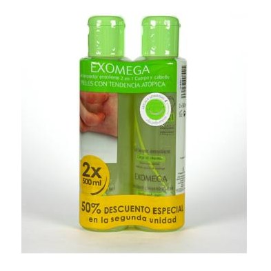 A-DERMA EXOMEGA CONTROL ACEITE LIMPIADOR EMOLIEN 500 ML 2 ENVASES