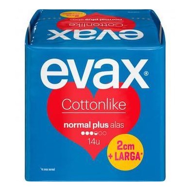 COMPRESAS EVAX COTTONLIKE ALAS NORMAL PLUS 14U