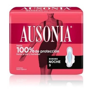 COMPRESAS TOCOLOGICAS AUSONIA AIRDRY ALAS NOCHE 9U