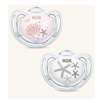 CHUPETE SILICONA NUK FREESTYLE BEACH TIME 6-18 M 2 UNIDADES