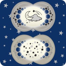CHUPETE SILICONA MAM NIGHT + 6 M PACK DOBLE 