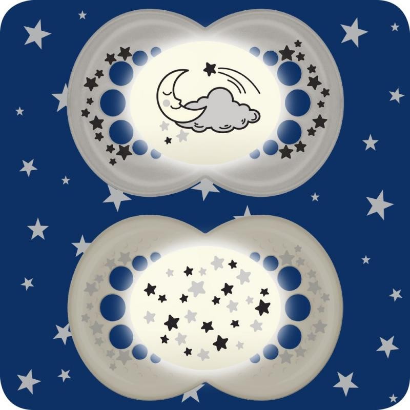 CHUPETE SILICONA MAM NIGHT + 6 M PACK DOBLE 