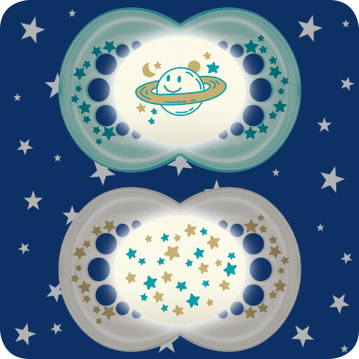 CHUPETE SILICONA MAM NIGHT + 6 M PACK DOBLE 