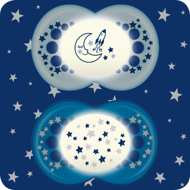 CHUPETE SILICONA MAM NIGHT + 6 M PACK DOBLE 