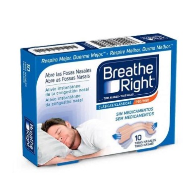 BREATHE RIGHT TIRA NASAL COLOR TALLA PEQUEÑA MEDIANA 30 UNIDADES