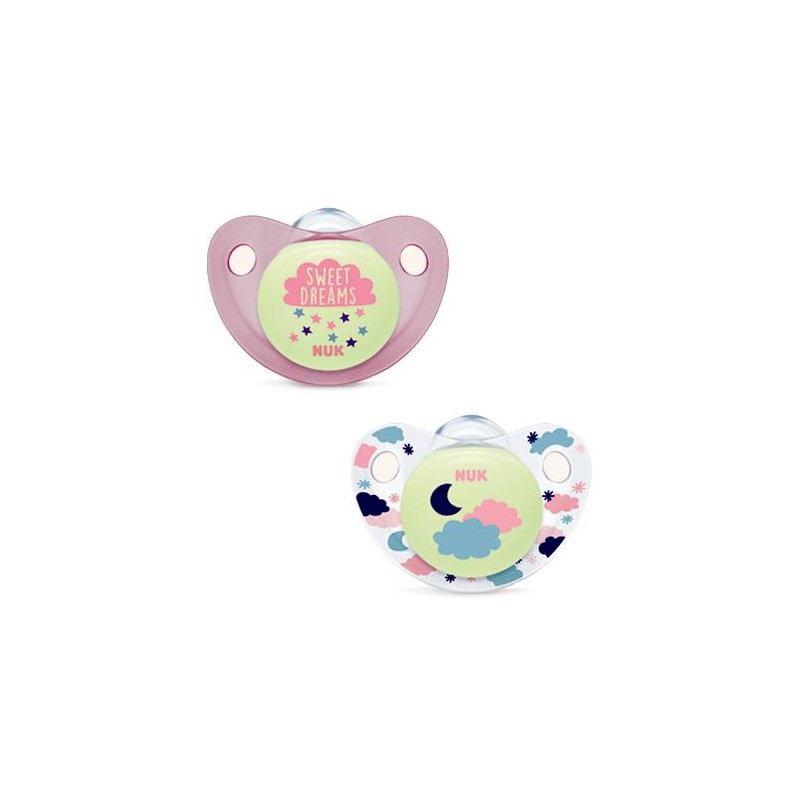 CHUPETE SILICONA NUK NOCHE T-3 2 U