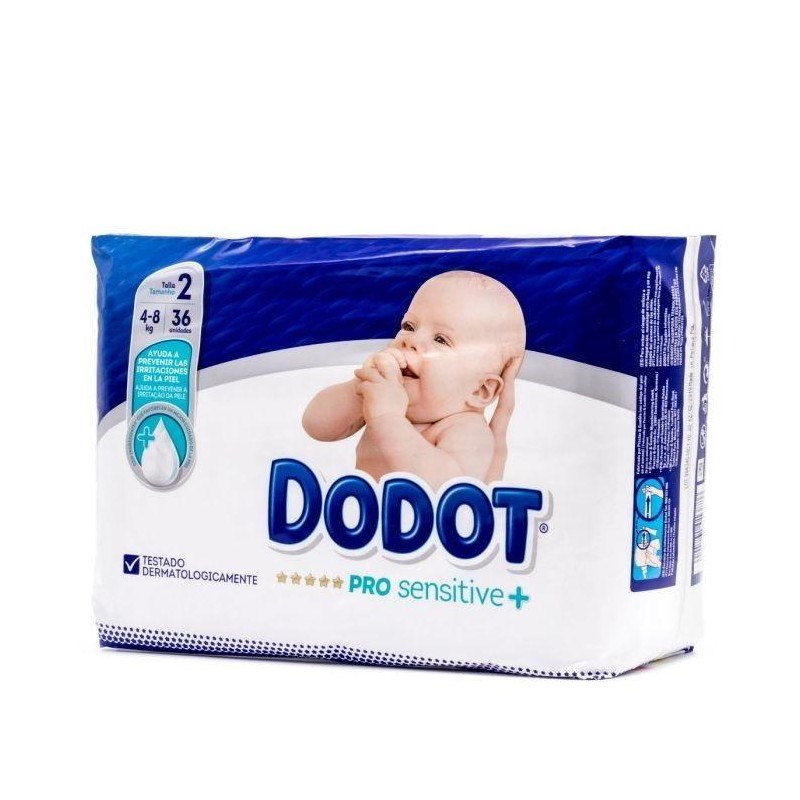 PAÑAL INFANTIL DODOT PRO SENSITIVE T- 2 4-8 KG 36 UNIDADES