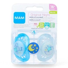 CHUPETE SILICONA MAM AIR NIGHT N 16+ M PACK DOBLE