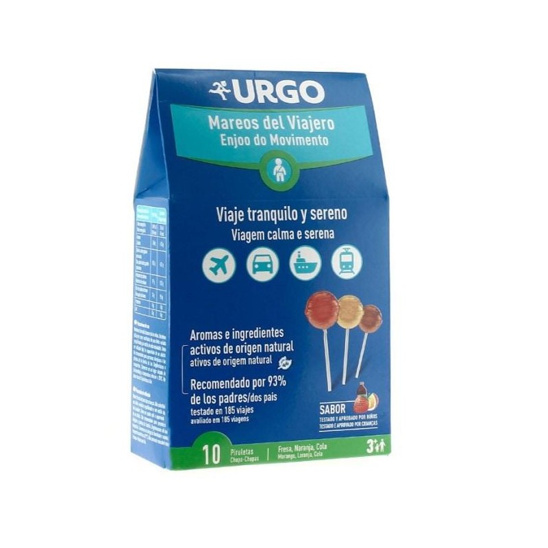 URGO MAREOS DEL VIAJERO 10 PIRULETAS