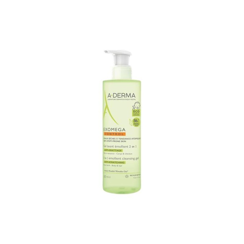 A-DERMA EXOMEGA CONTROL GEL LIMPIADOR 2 EN 1 CABELLO Y CUERPO 500ML