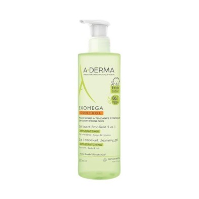 A-DERMA EXOMEGA CONTROL GEL LIMPIADOR 2 EN 1 CABELLO Y CUERPO 500ML