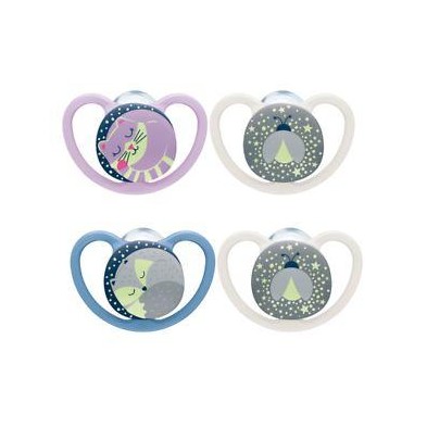 CHUPETE SILICONA NUK SPACE NIGTH 18-36 M 1 UNIDAD