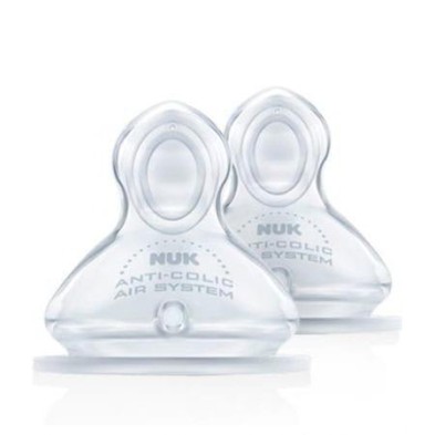 TETINA SILICONA ANTICOLICO NUK FIRST CHOICE+ 6-18 MESES ORIFICIO XL 2 UDS