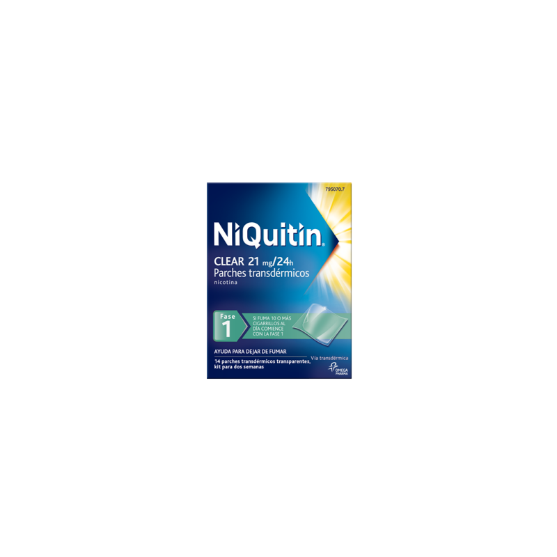 NIQUITIN CLEAR 21 MG/24 H 14 PARCHES TRANSDERMICOS 114 MG