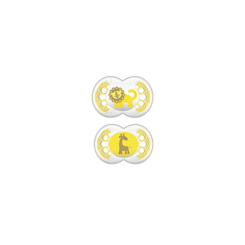 CHUPETE LATEX MAM ORIGINAL +6 M PACK DOBLE AMARILLO