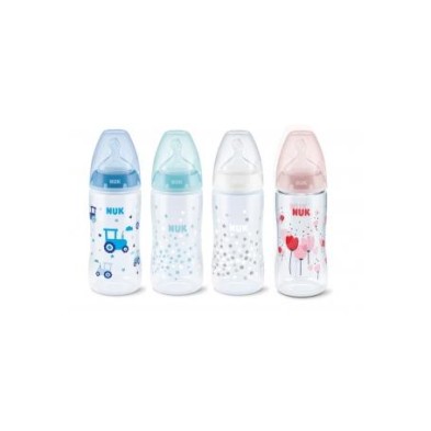 BIBERON FC+ PP SILICONA NUK FIRST CHOICE+ CON CONTROL DE TEMPERATURA 300ML 6-18M 1UNIDAD