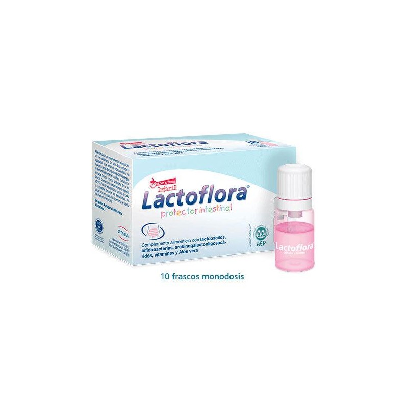 LACTOFLORA PROTECTOR INTESTINAL INFANTIL FRESA 10 FRASCOS MONODOSIS