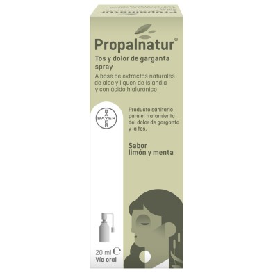 PROPALNATUR TOS Y DOLOR DE GARGANTA 1 SPRAY 20 ML SABOR LIMON Y MENTA