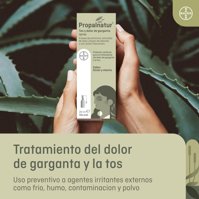 PROPALNATUR TOS Y DOLOR DE GARGANTA 1 SPRAY 20 ML SABOR LIMON Y MENTA