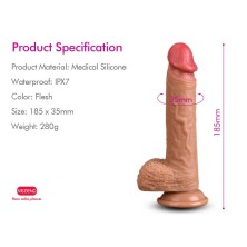 KING DILDO CON VENTOSA SILICONA CARNE