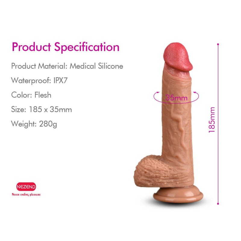 KING DILDO CON VENTOSA SILICONA CARNE