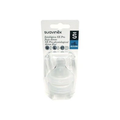 SUAVINEX TETINA SILICONA FISIOLOGICA SX PRO FLUJO L 2 UNIDADES +6M