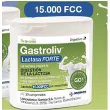 GASTROLIV LACTASA FORTE 30 COMPRIMIDOS