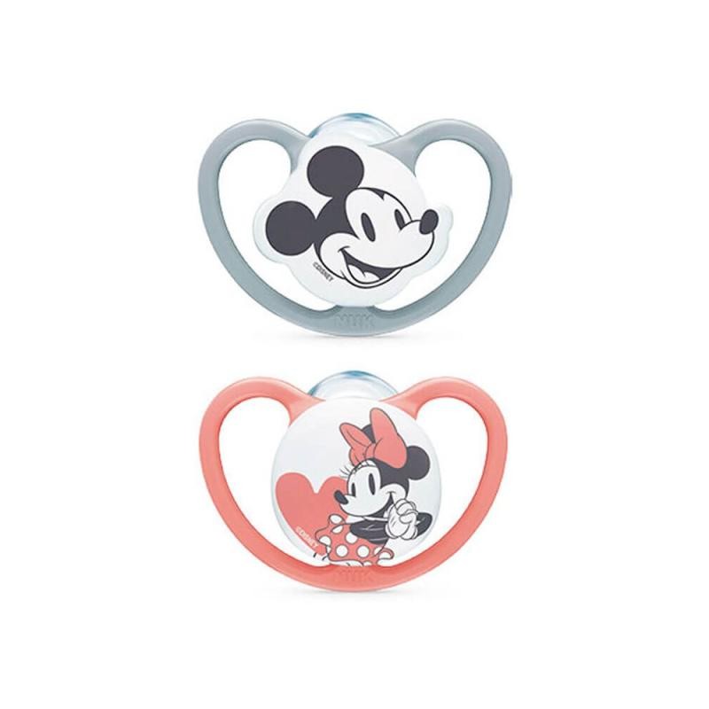 CHUPETE SILICONA NUK SPACE MICKEY 6 - 18 MESES 2 UNIDADES NIÑA