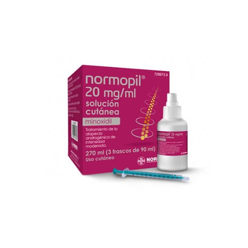 NORMOPIL 20 MG/ML 3 FRASCOS SOLUCION CUTANEA 90 ML