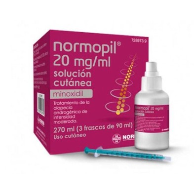 NORMOPIL 20 MG/ML 3 FRASCOS SOLUCION CUTANEA 90 ML