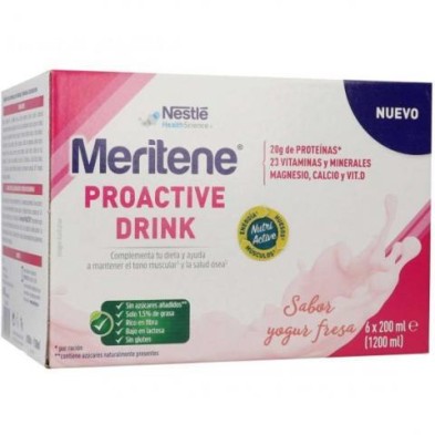 MERITENE PROACTIVE DRINK 6 BOTELLAS 200 ML SABOR YOGUR FRESA